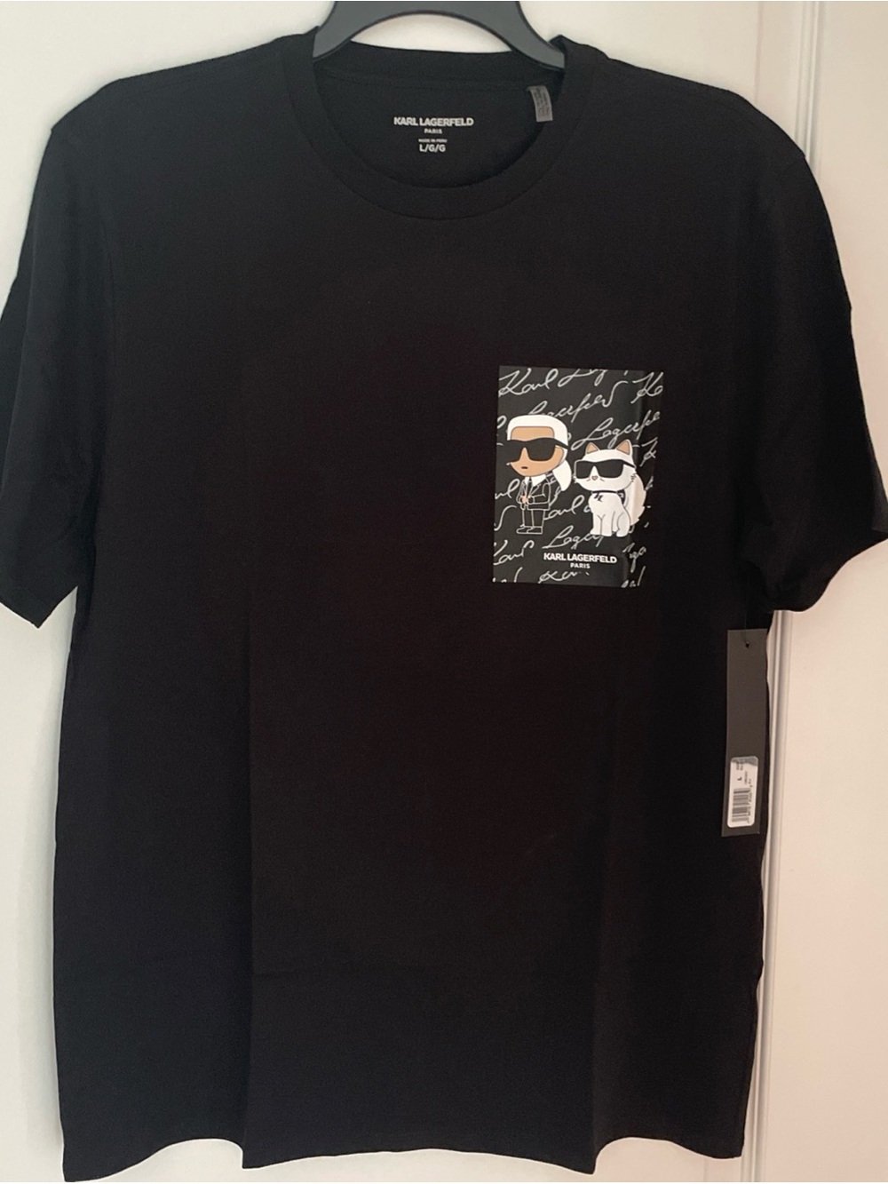 NWT Karl Lagerfeld And Choupette Tee Shirt Men’s L Black Size Large